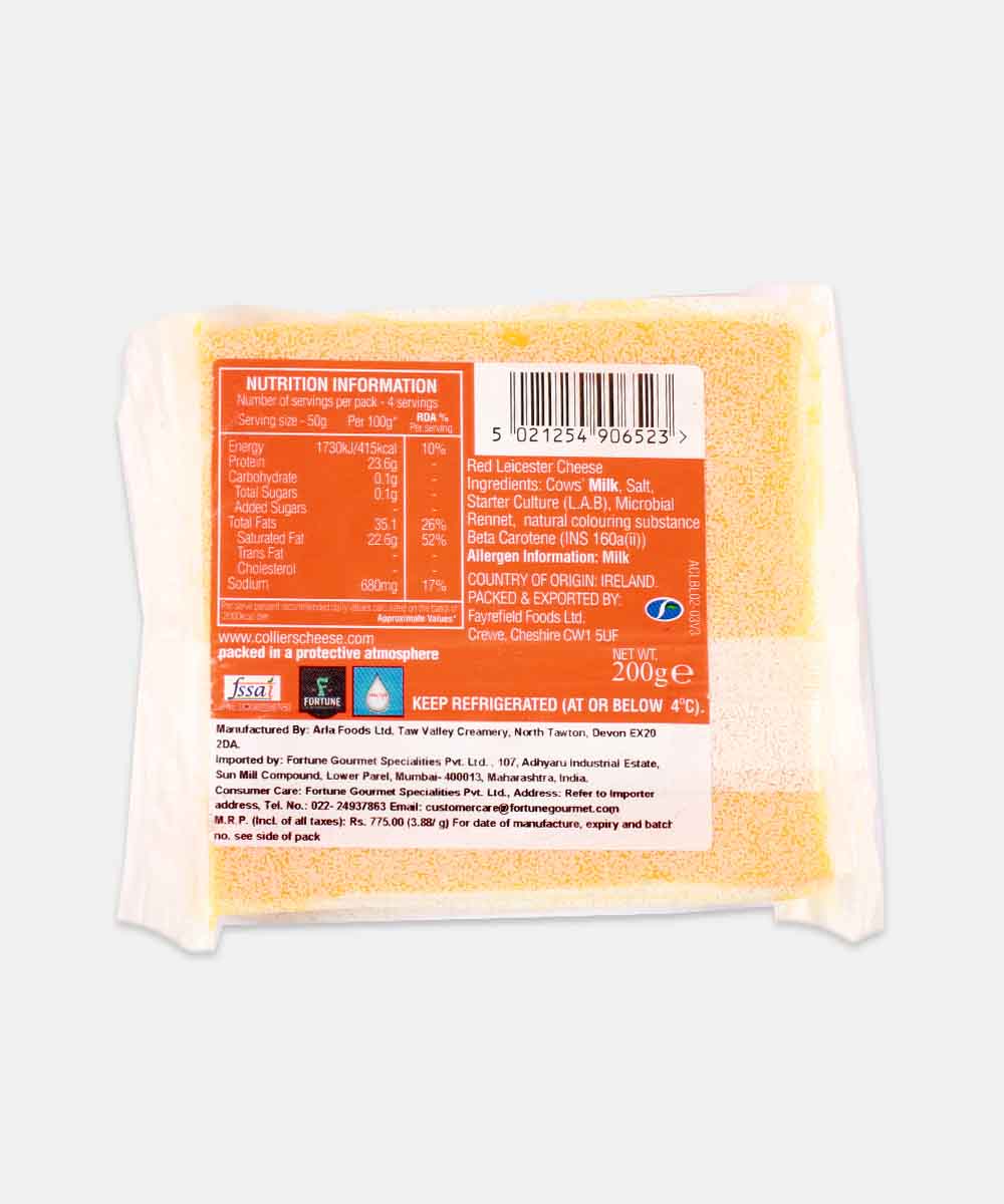Colliers Red Leicester Cheese 200 Gm