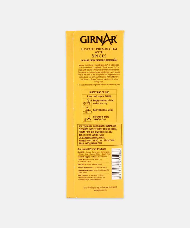 GIRNAR INSTANT PREMIX TEA MASALA CHAI 140 GM 10 SACHETS