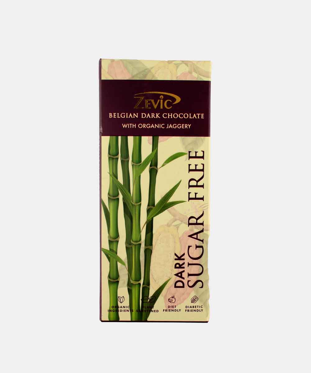 Zevic Belgian Dark Chocolate With Organic Jaggery Sugar Free 40 Gm