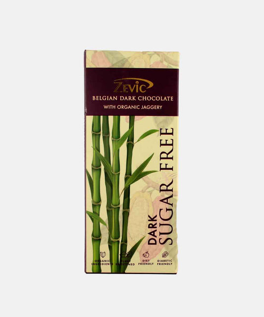 Zevic Belgian Dark Chocolate With Organic Jaggery Sugar Free 40 Gm