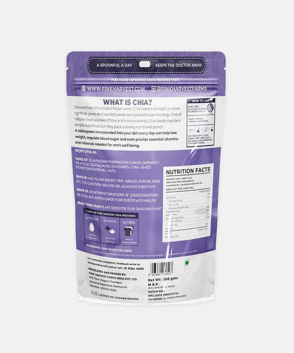 Pink Harvest Chia Seeds 100 Gm