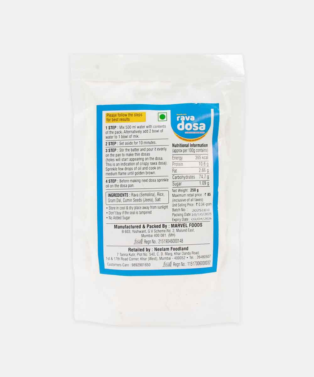 Neelam Instant Ready Mix Rava Dosa 250 Gm