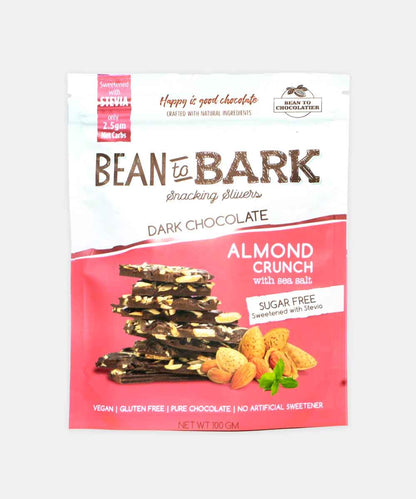 Bean To Bark Almond Crunch With Sea Salt Sugar Free Dark Chocolate 100 Gm