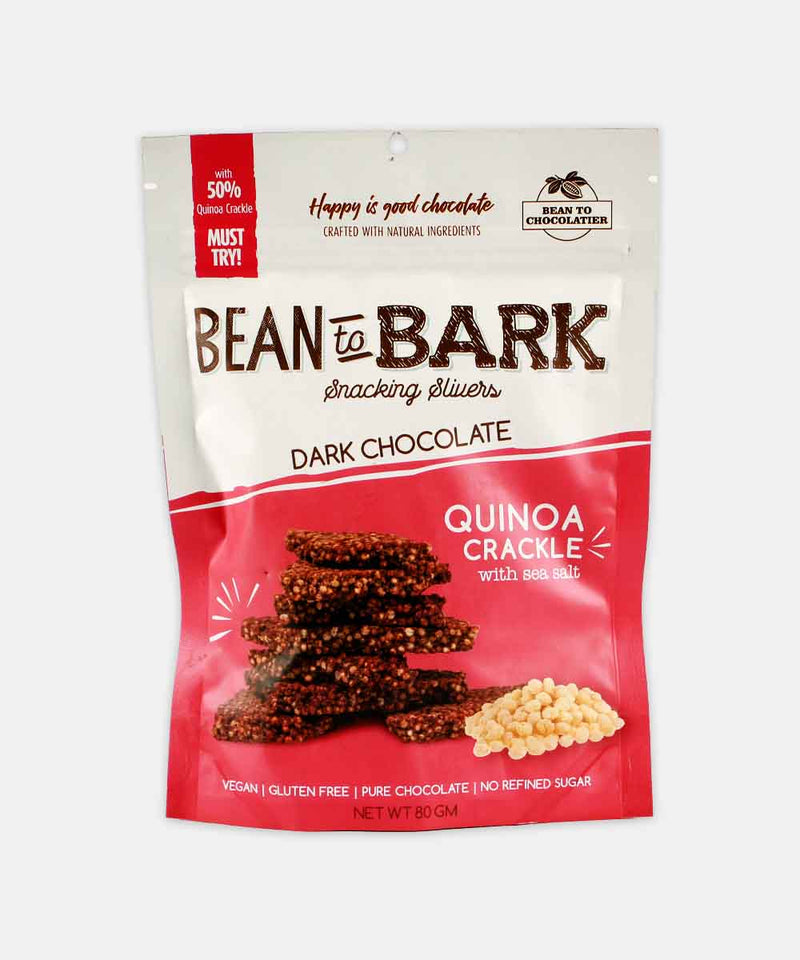 BEAN TO BARK QUINOA CRACKLE WITH SEA SALT DARK CHOCOLATE 80 GM