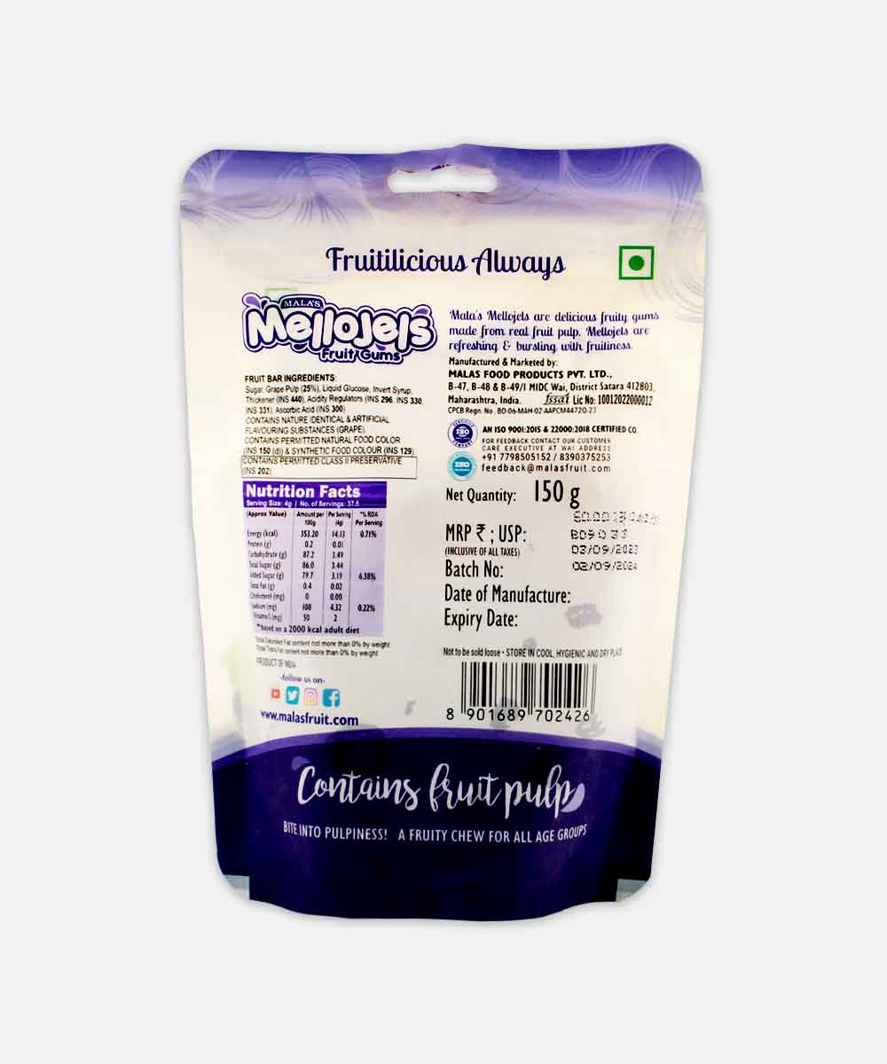 Malas Mellojels Grape Fruit Gums 150 Gm