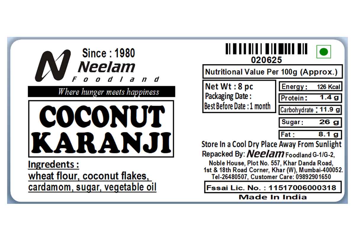 Coconut Karanji – 7 pcs ( Wet Coconut Filling )