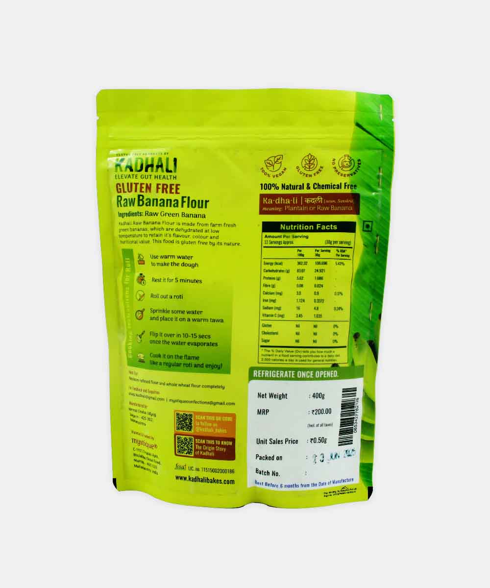 Mystique Kadhali Gluten Free Raw Banana Flour 400 Gm