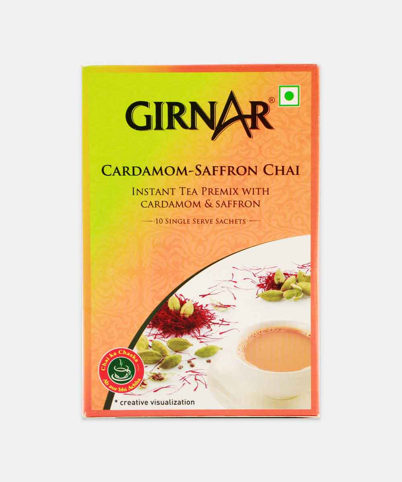 GIRNAR CARDAMOM SAFRON CHAI 140 GM 10 SACHETS