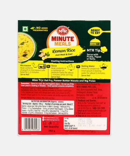 Mtr Lemon Rice 250 Gm