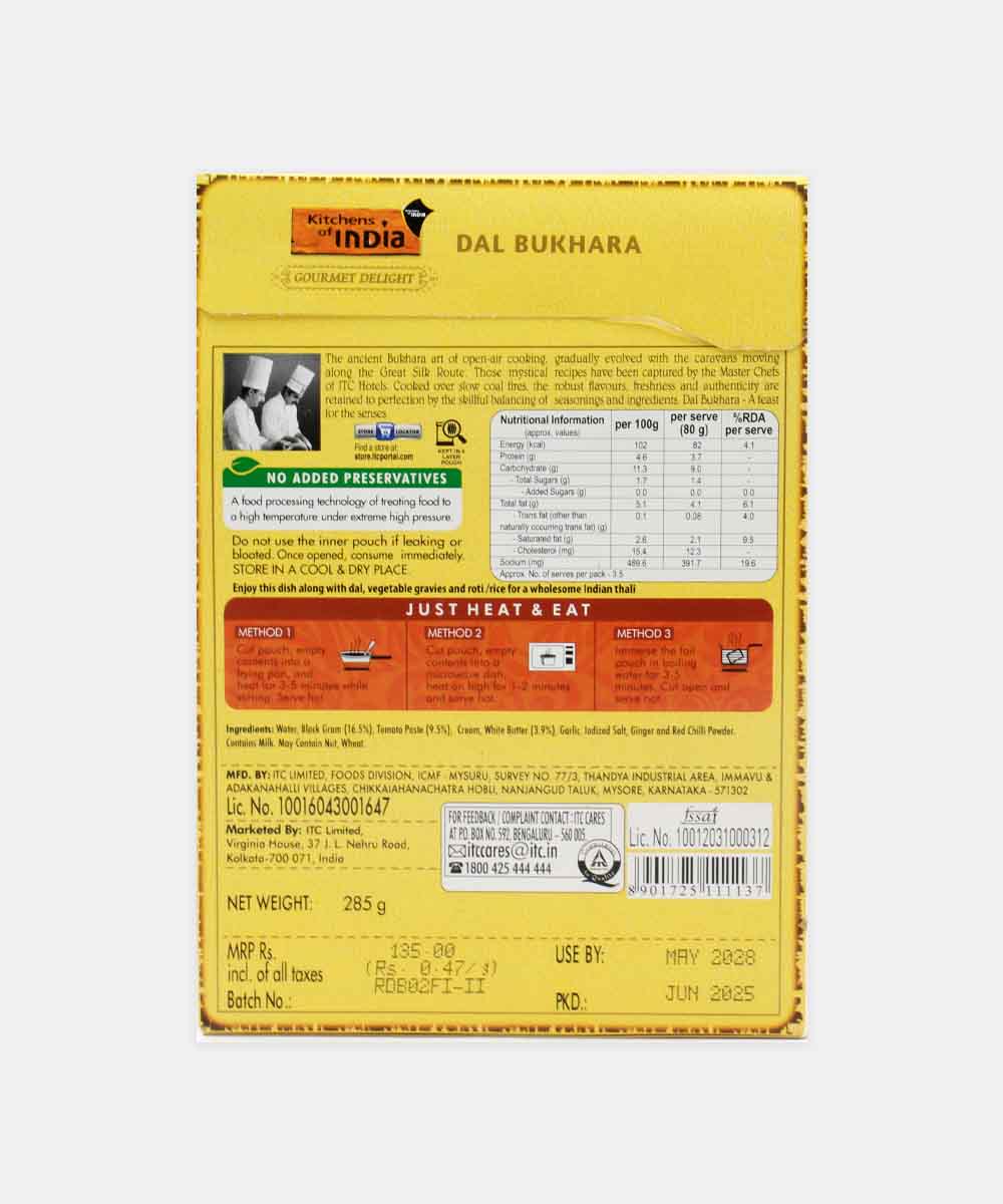 Kitchens Of India Dal Bukhara Heat & Eat 285G