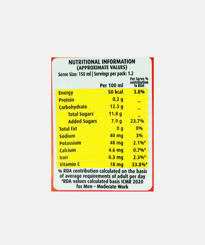 Real Orange Juice 180 Ml