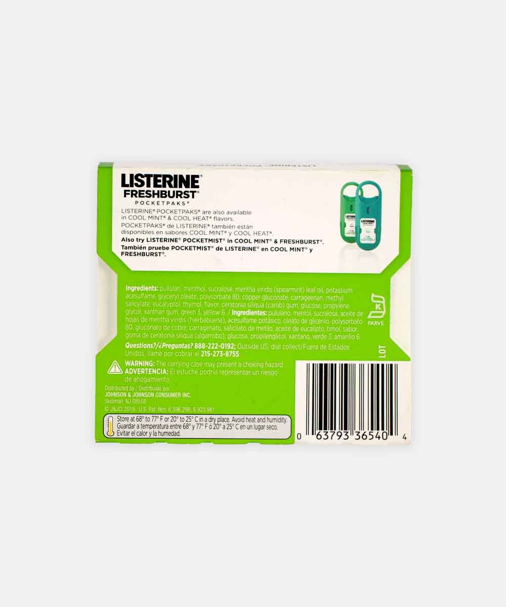 Listerine Freshburst Pocket Pack 24 Trips 12 Gm