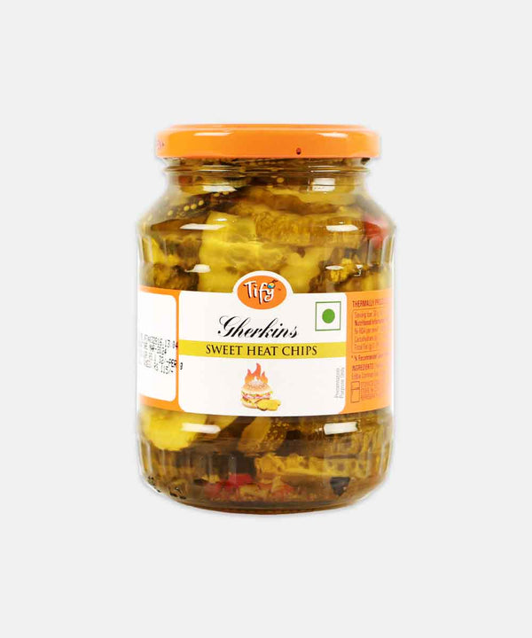 TIFY GHERKINS SWEET HEAT CHIPS 360