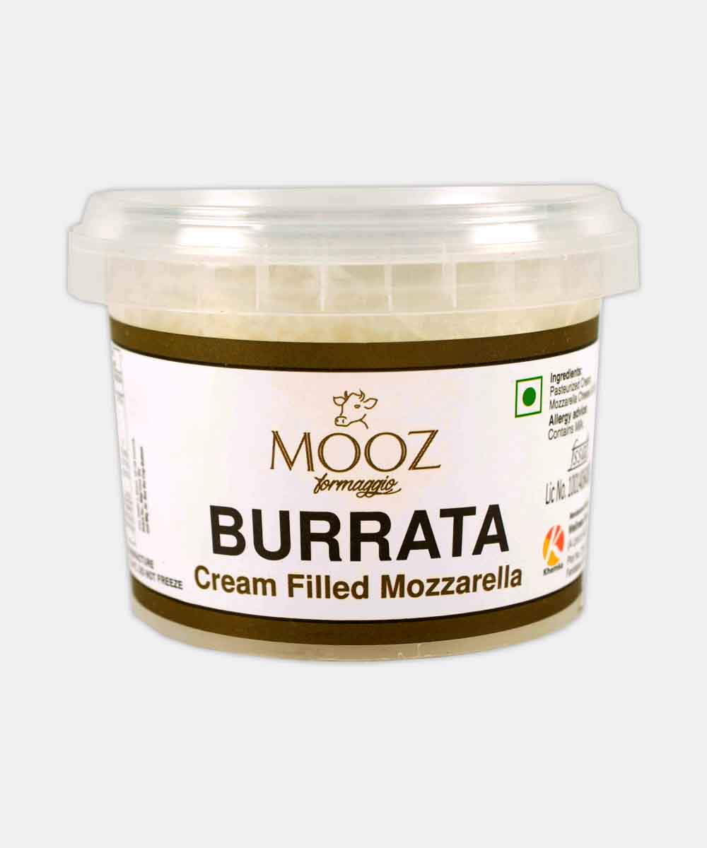 Mooz Burrata Cream Filled Mozzarella Cheese 120 Gm