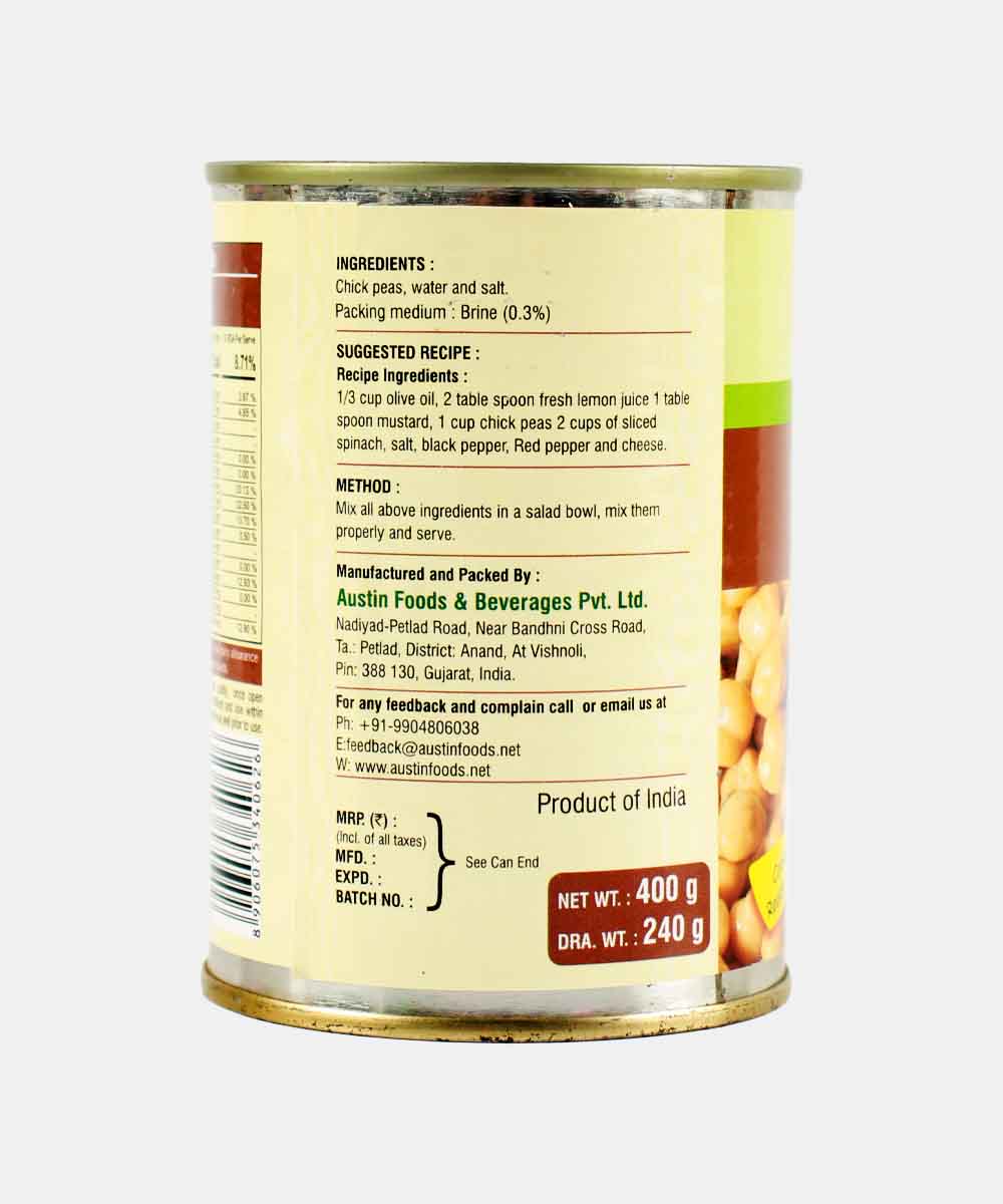 Austin Sterilized Chick Peas 400 Gm