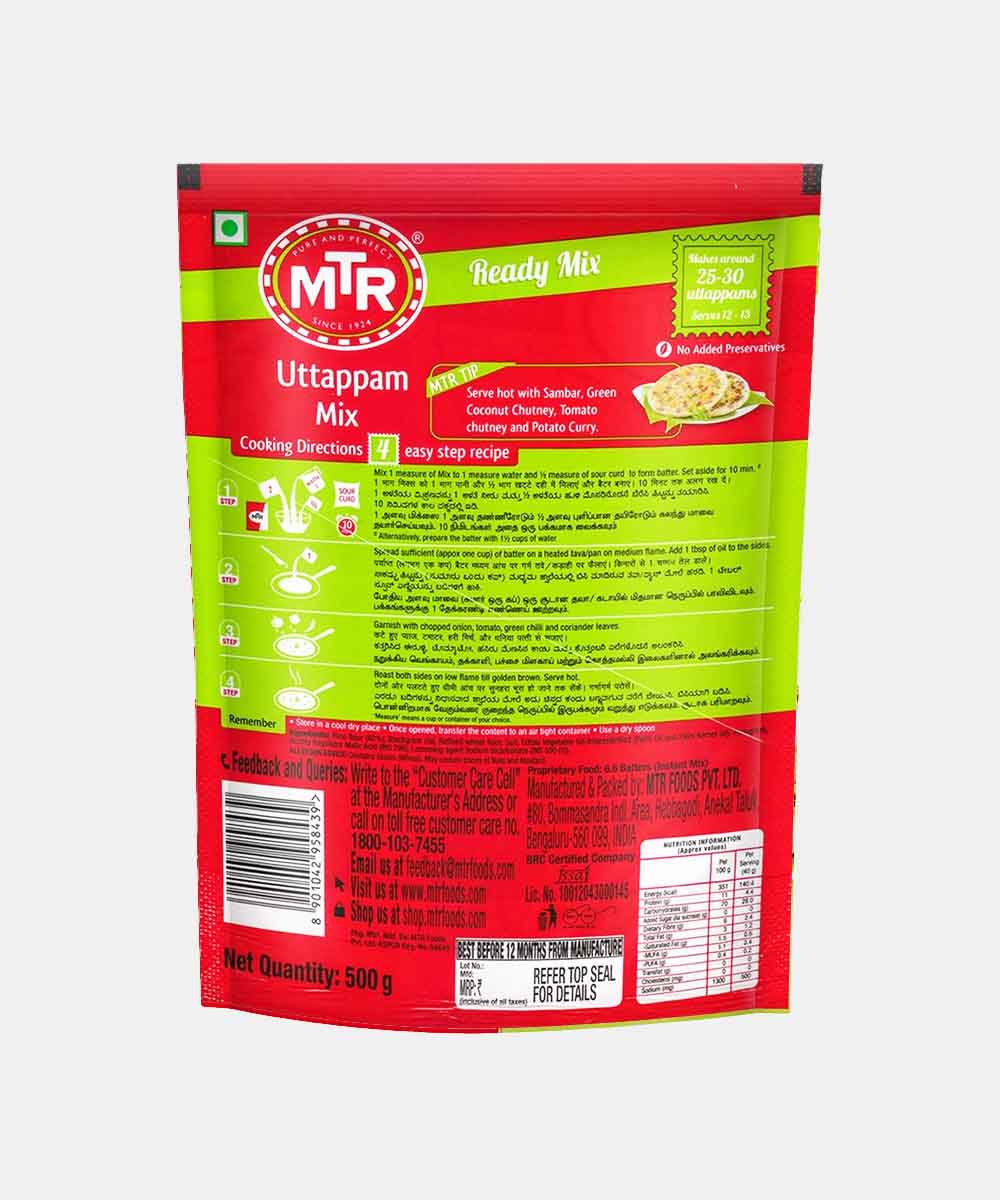 Mtr Uttappam Mix 500 Gm