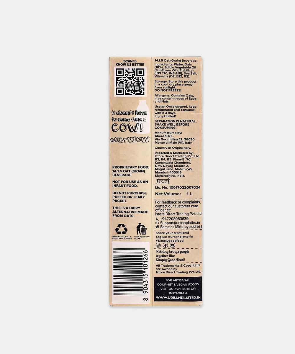 Urban Platter Oatwow Classic Plant Based Milk 1 Ltr