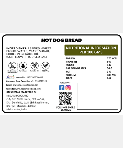 Hot Dog bread 4 Pc