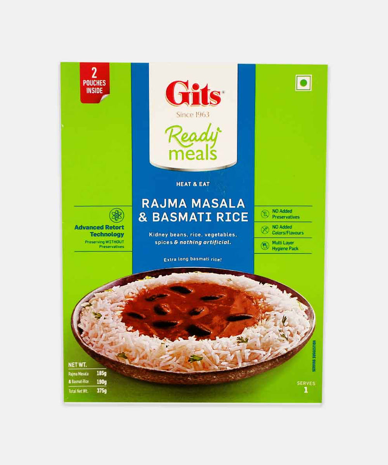 GITS RAJMA MASALA AND BASMATI RICE READY MEALS 375