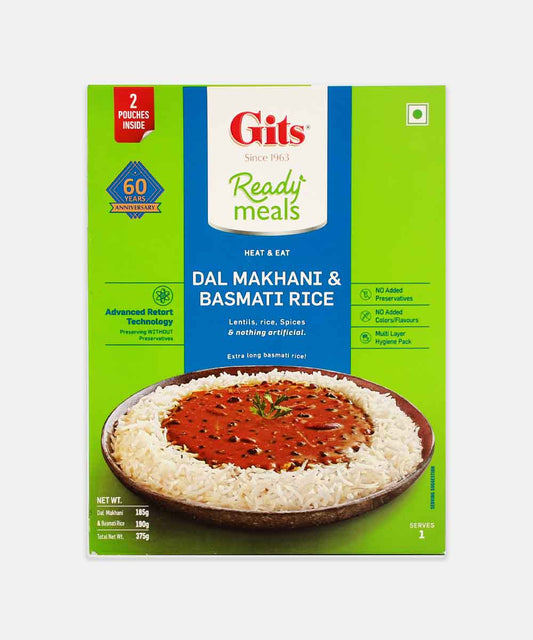 Gits Dal Makhani And Basmati Rice Ready Meals 375 Gm