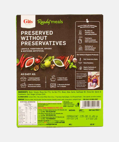 Gits Dal Tadka Ready Meal 300 Gm