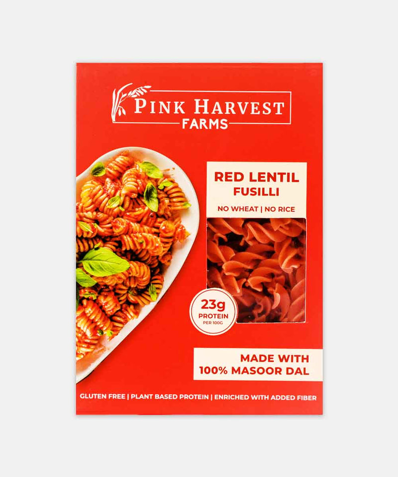 PINK HARVEST RED LENTIL FUSILLI PASTA 200 GM