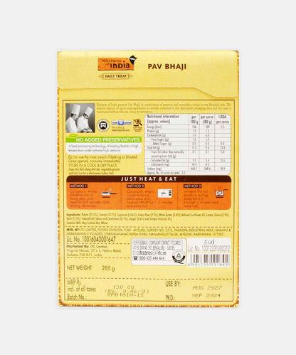 Kitchens Of India Pav Bhaji Heat & Eat 285 Gm