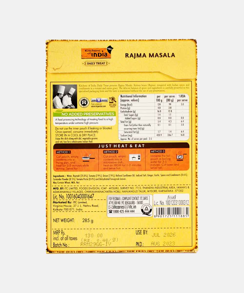 Kitchens Of India Rajma Masala Heat & Eat 285 Gm