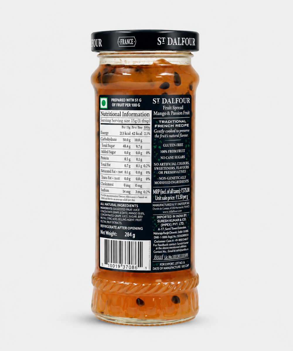St.Dalfour Mango & Passion Fruit Fruit Spread 284 Gm