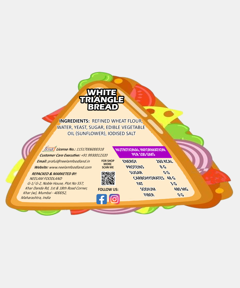 White Triangle Bread 8 Pc 300 Gm