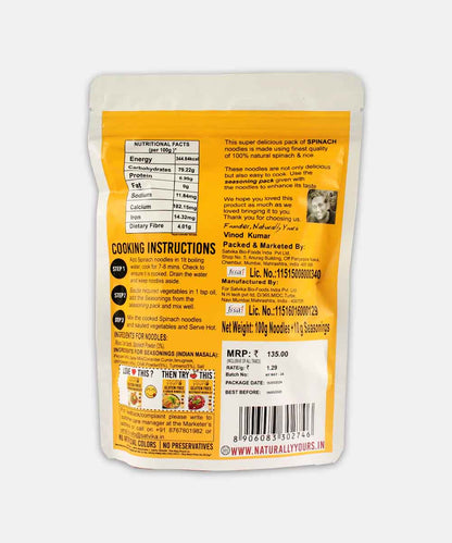 Naturally Yours Gluten Free Spinach Noodles 100 Gm
