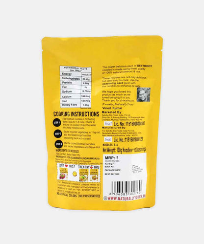 Naturally Yours Gluten Free  Beetroot Noodles 100 Gm