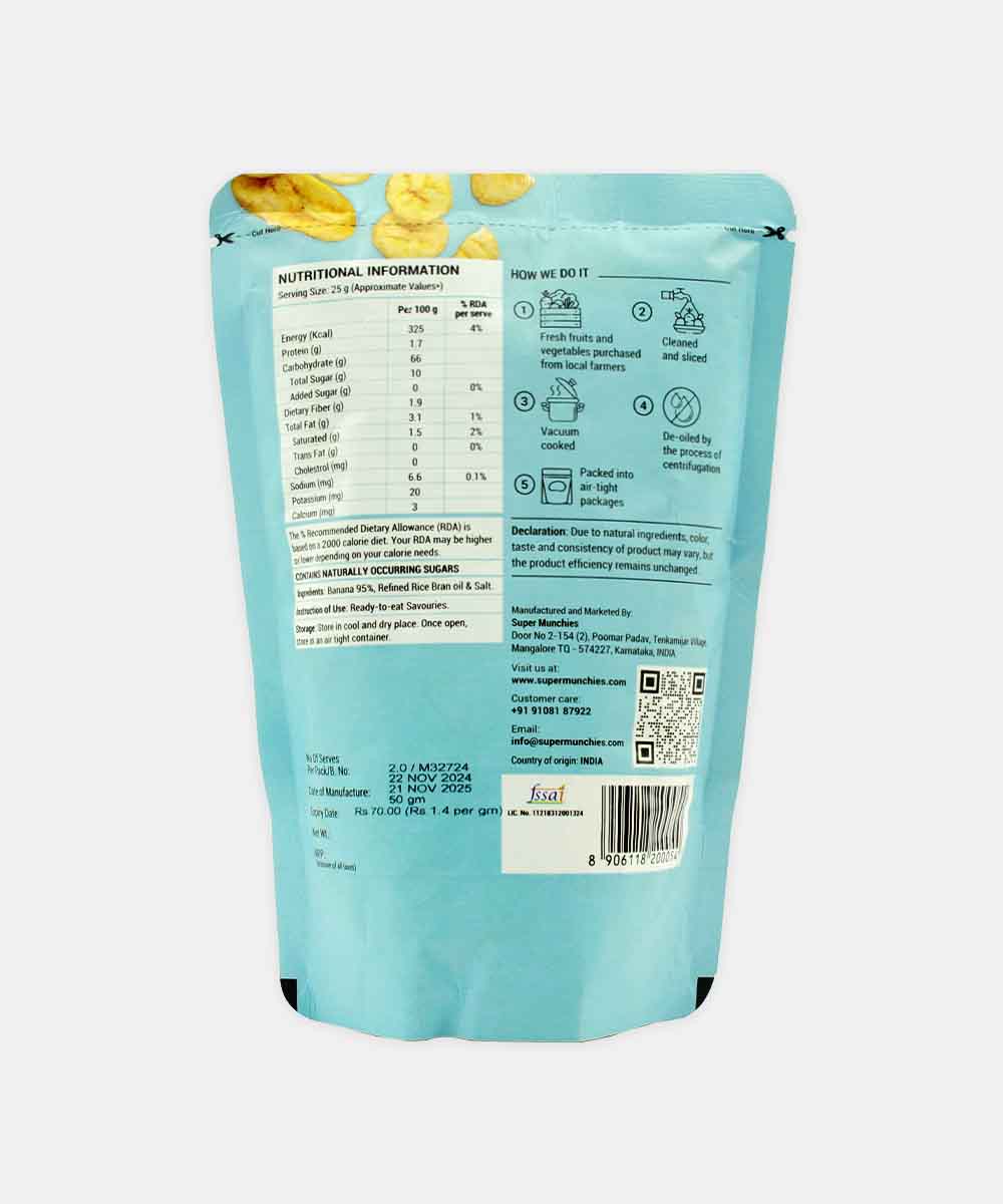 Super Munchies Banana Chips 50 Gm