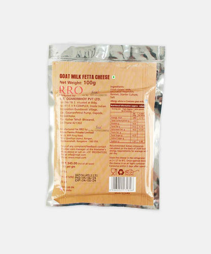 Rro Dairy Goat Milk Fetta Cheese 100 Gm