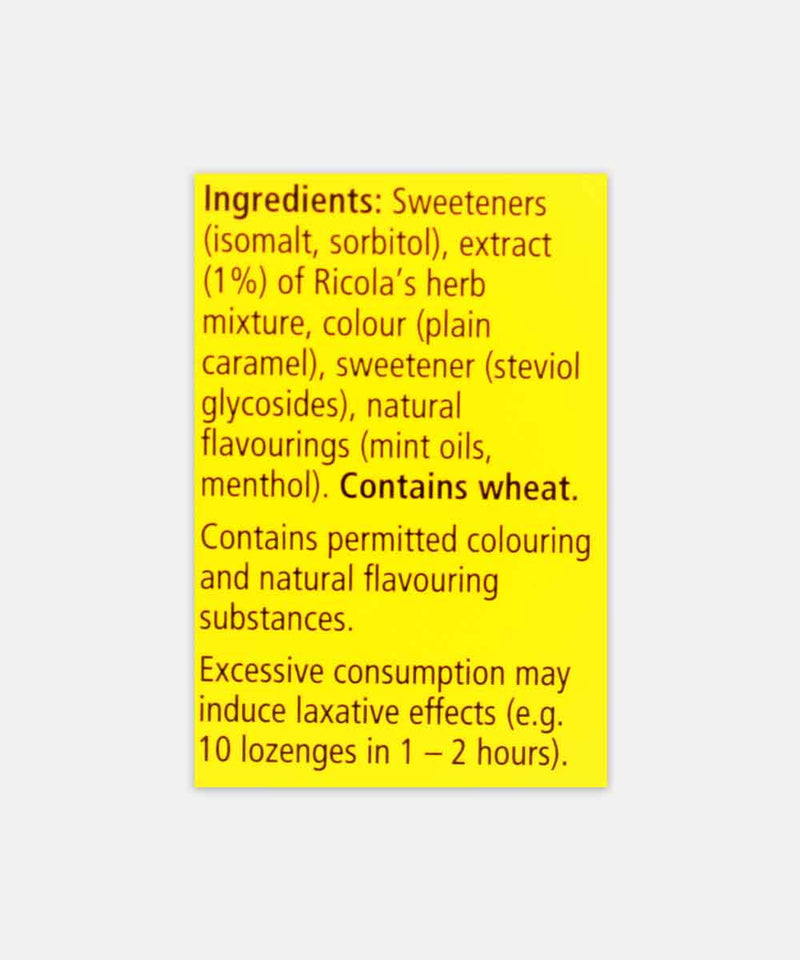RICOLA ORIGINAL HERB SWISS HERB LOZENGES SUGAR FREE CHOCOLATE 45 GM