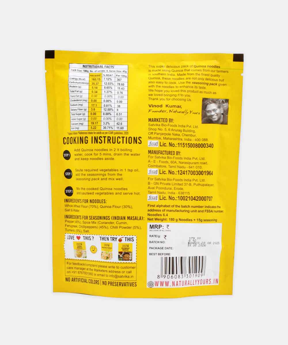 Naturally Yours Quinoa Noodles 180 Gm