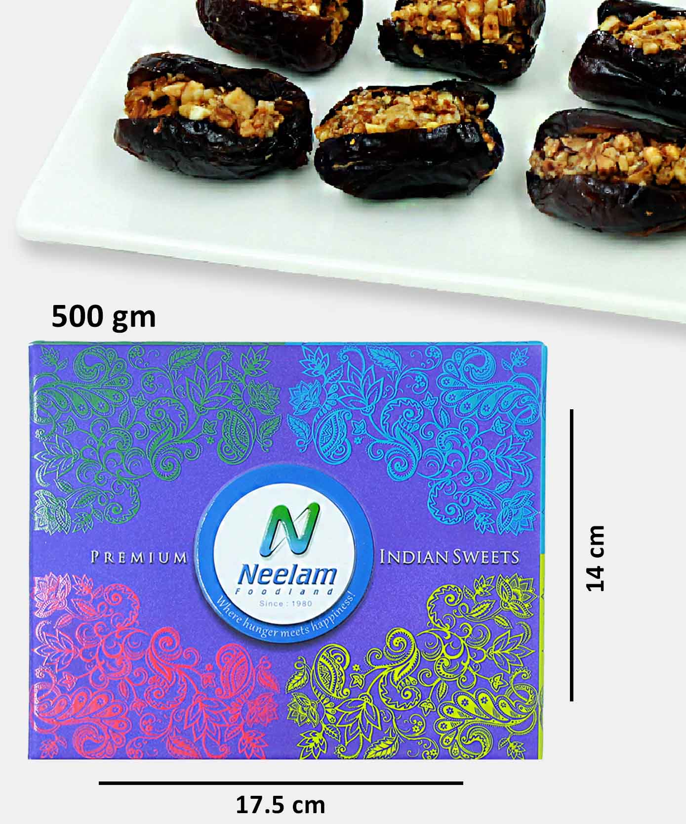 Almond Caramel Dates Sweet 500 Gm