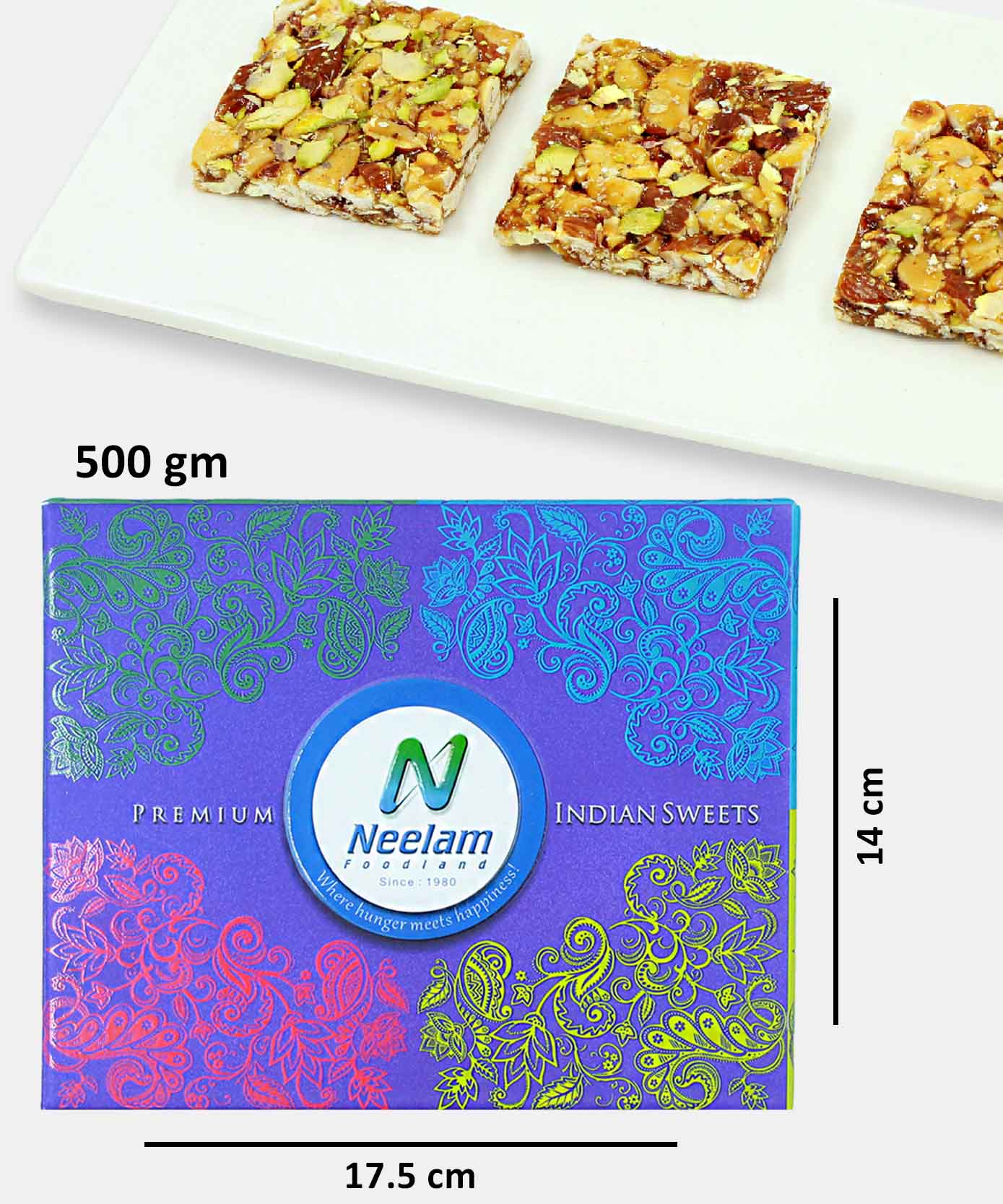 Stevia Kaju Badam Pista Chikki Sweet 500 Gm