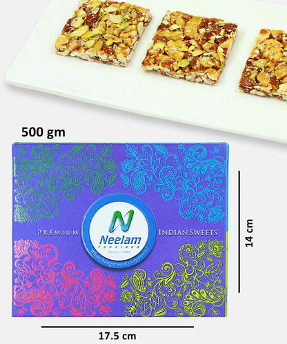 Stevia Kaju Badam Pista Chikki Sweet 500 Gm