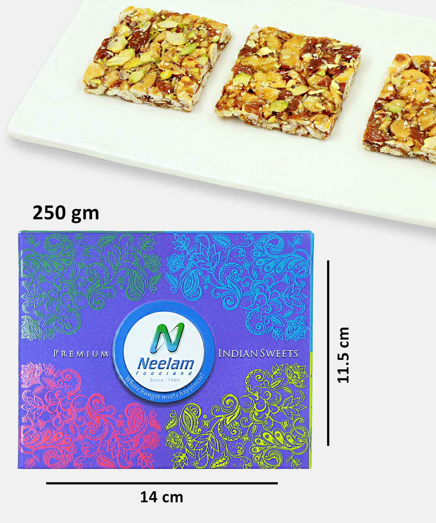 Stevia Kaju Badam Pista Chikki Sweet 250 Gm
