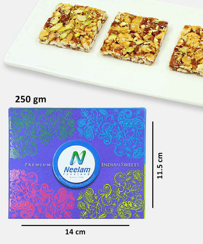 Stevia Kaju Badam Pista Chikki Sweet 250 Gm