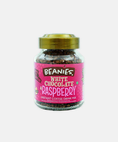 Beanies White Chocolate & Raspberry Flavour Instant Coffee 50 Gm
