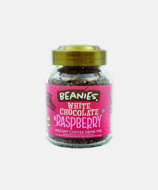 Beanies White Chocolate & Raspberry Flavour Instant Coffee 50 Gm