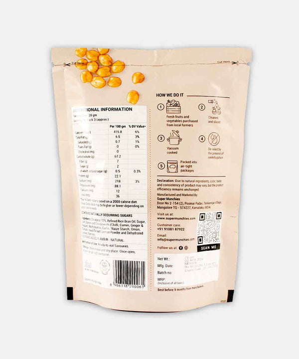 SUPER MUNCHIES VACCUM COOKED ACHARI CHICKPEAS VEGAN 75 GM