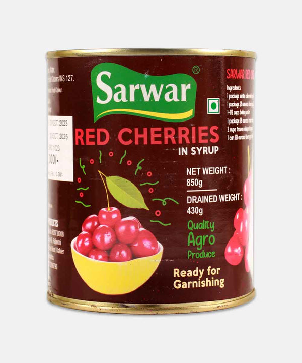SARWAR RED CHERRIES IN SYRUP 850 GM