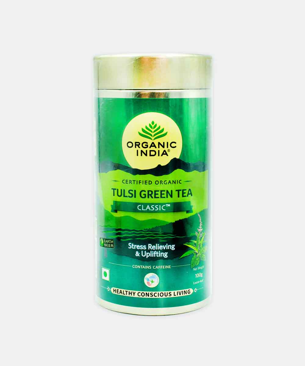 Organic India Classic Tulsi Green Tea Tin 100 Gm