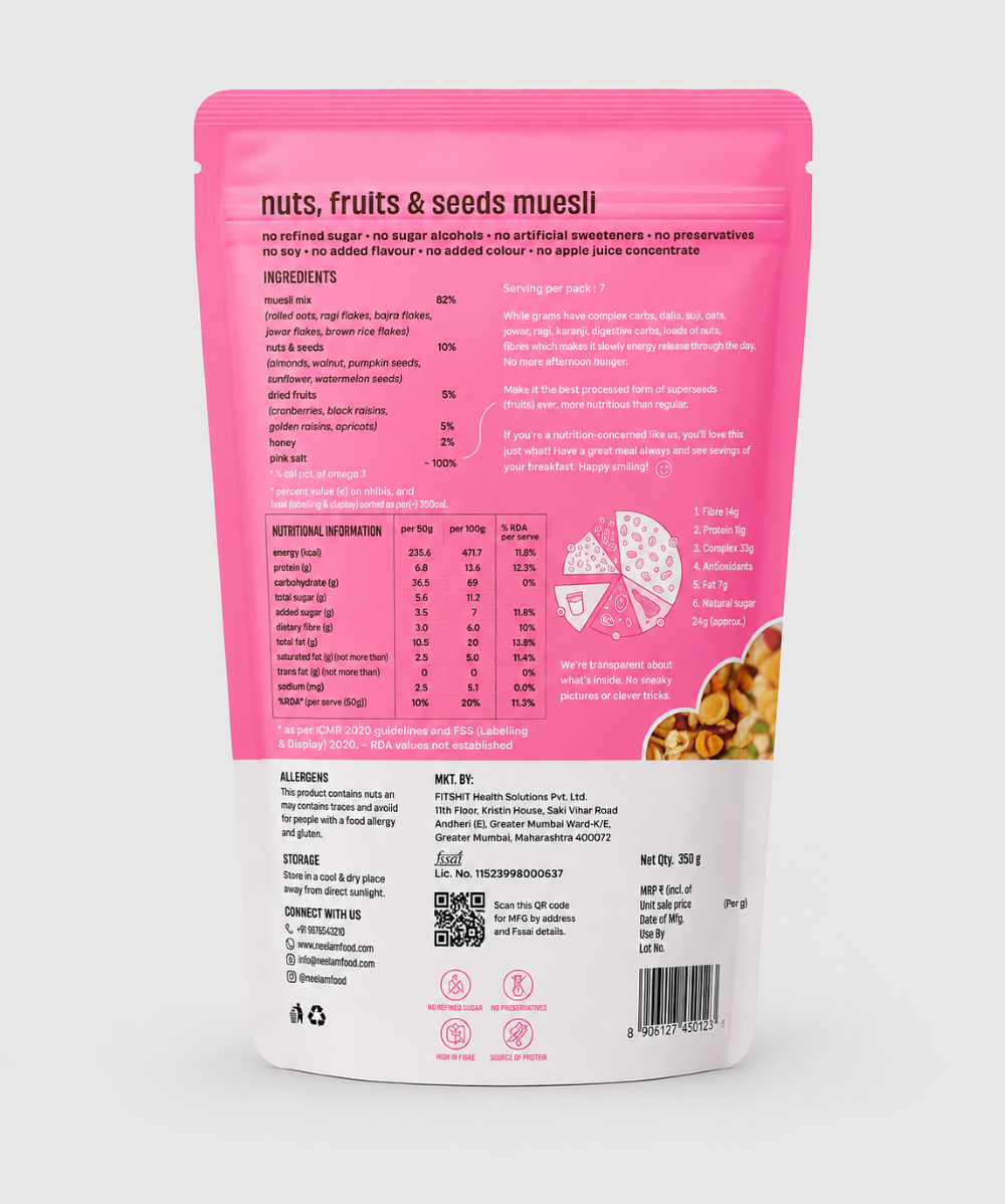 The Whole Truth Nuts,Fruits & Seeds Muesli 350 Gm