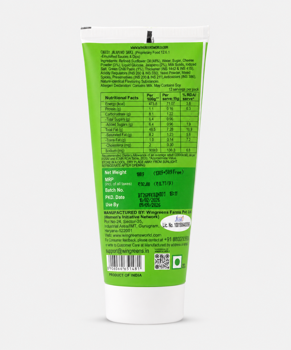 Wingreens Farms Cheesy Jalapeno Sauce 180 Gm