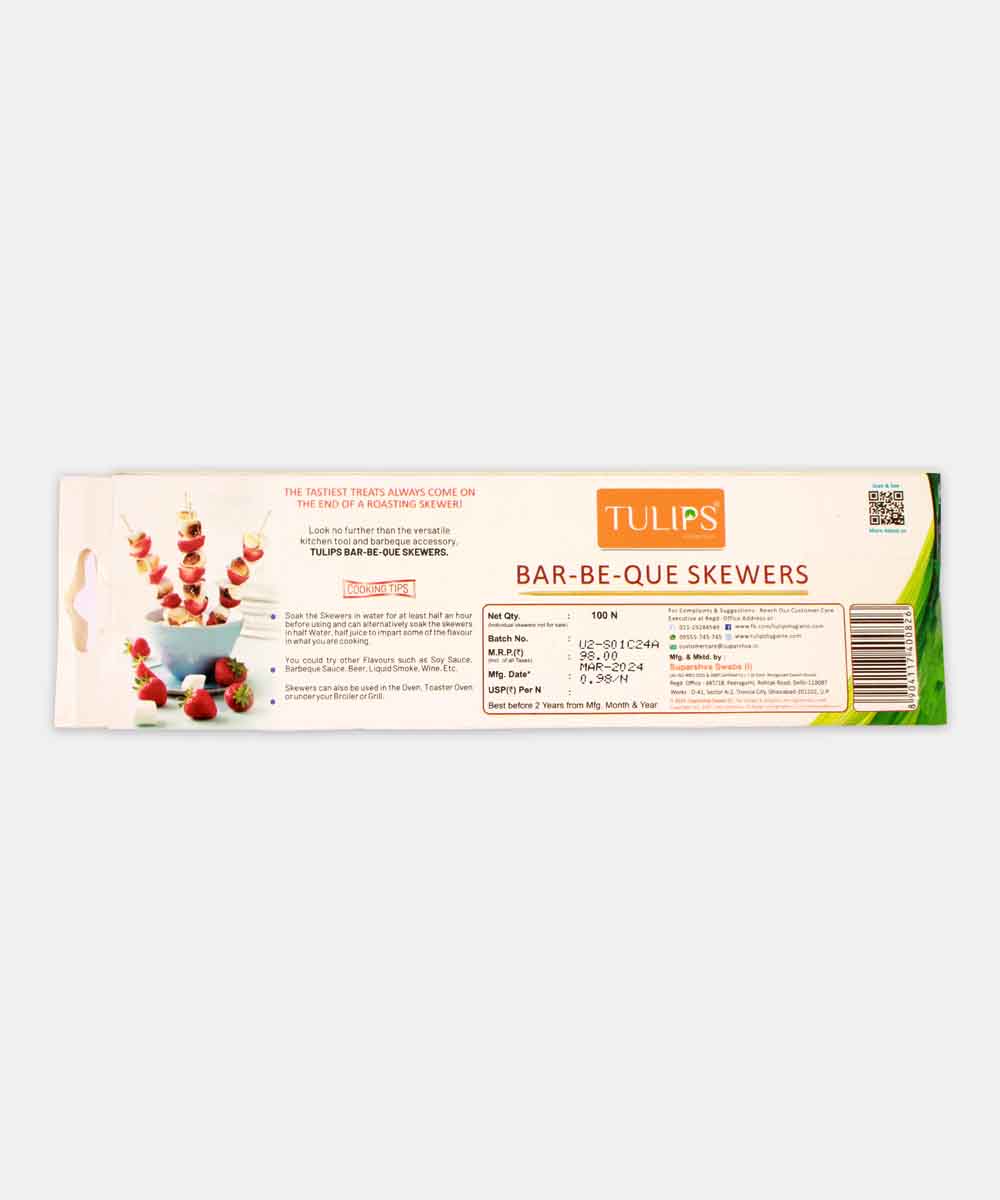 Tulips Bar-Be-Que Skewers 100 Stick
