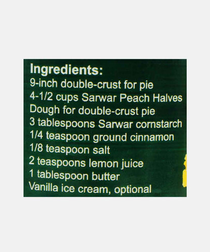 Sarwar Peach Halves In Syrup 820 Gm